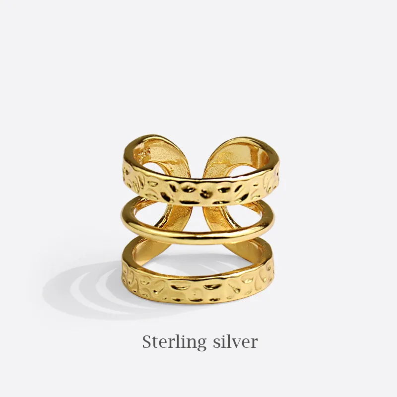 

MrZMsZ Three-tier Rings For Women Fashion Minimalist Jewelry 2021 Trendy Adjustable Open Ring Lovers Party Gift Accessories