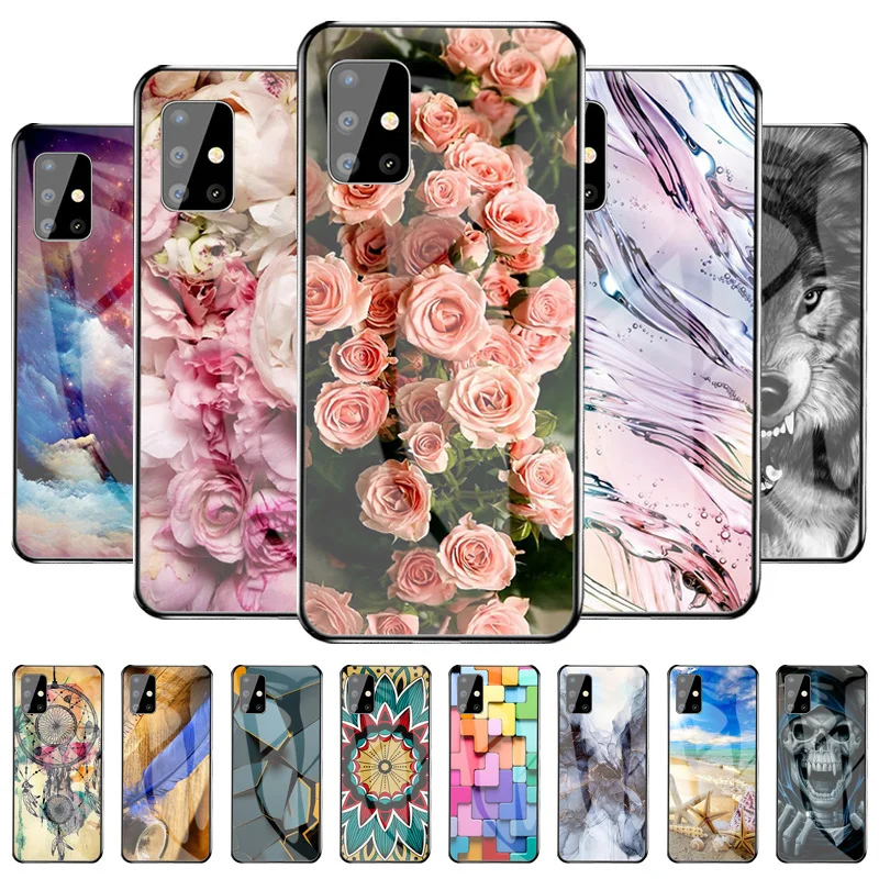 

Tempered Glass Case For Samsung A81 Case Luxury Bumper Pattern Funda For Samsung Galaxy M60S Note 10 Lite Shockpro Cover Coque