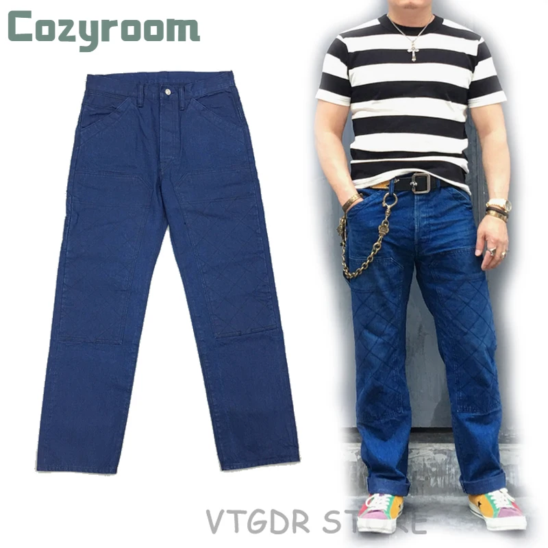 

Cozyroom 12,5 oz штаны цвета индиго винтажные мотоциклетные мужские прямые брюки