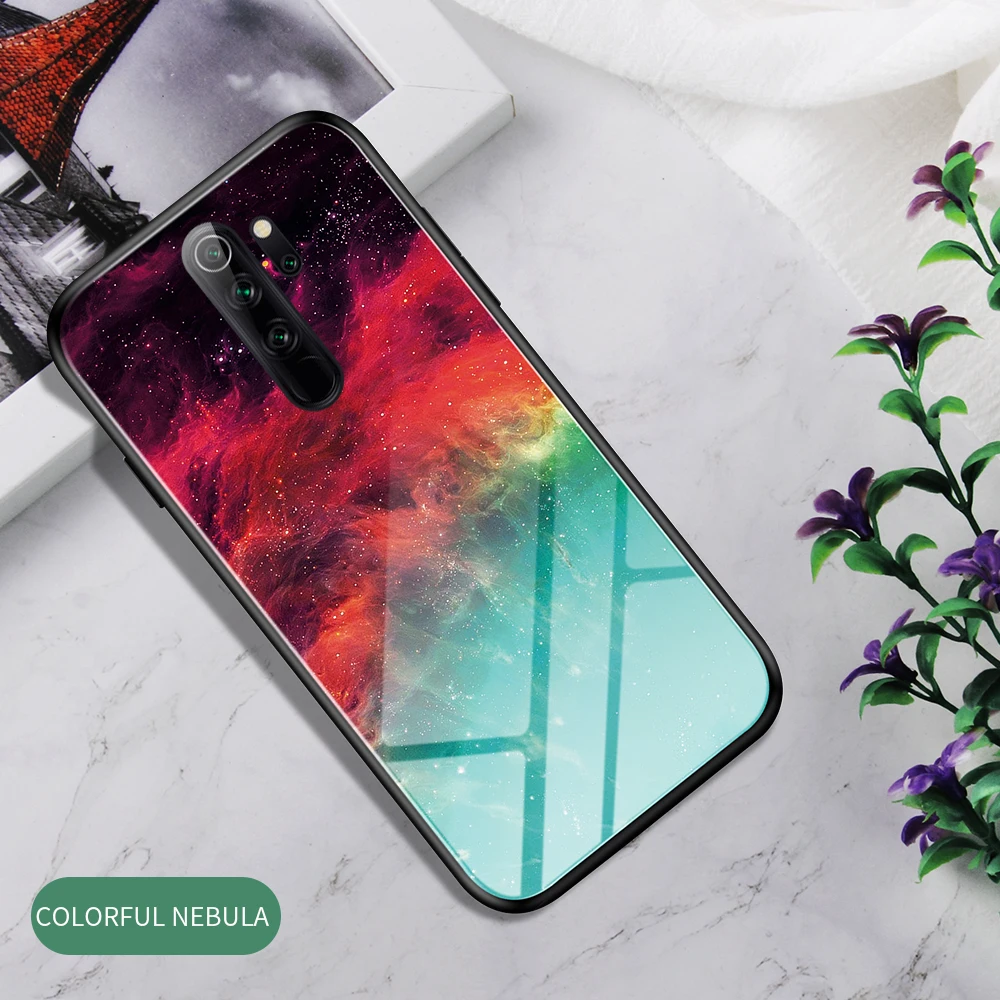 Colorful Nebula Для Xiaomi Redmi Note 8 Pro Чехол для Redmi Note 8T мраморный градиентный чехол из закаленного стекла для телефона для Redmi Note 8 Pro 8 A funda - Цвет: Colorful Nebula