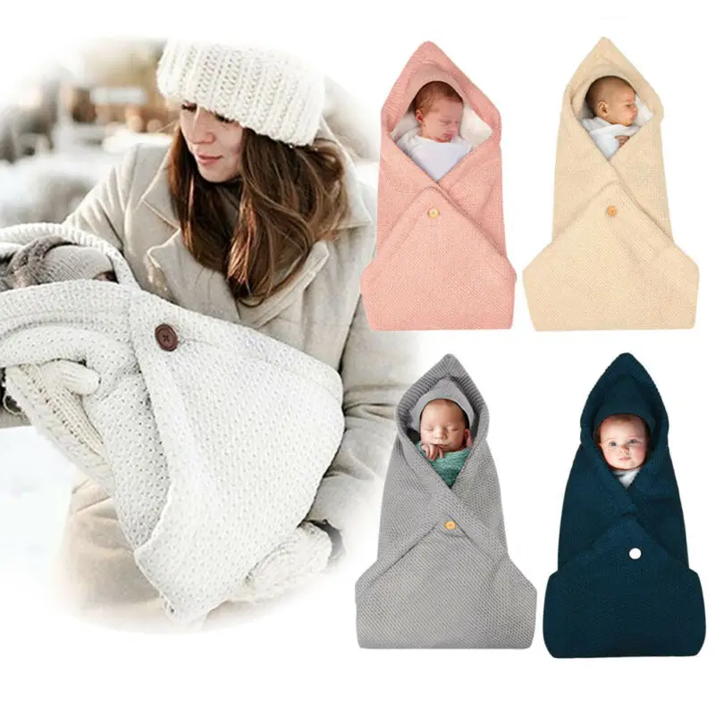 Пеленка для новорожденных теплое одеяло Мягкий Вязаный фланелевый спальный