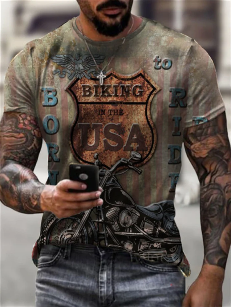 

Zomer Mannen Nieuwe Korte Mouwen T-shirt 66 Medaille Van Spades Een Print Fashion Slim Sport Ronde Hals Korte mouwen T-shirt Top