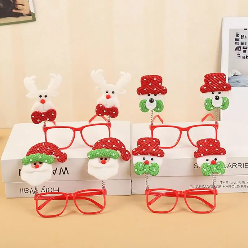 

4 Pairs Christmas Glasses Santa Glasses Photo Prop Cartoon Cute Holiday Glasses Christmas Party Glasses
