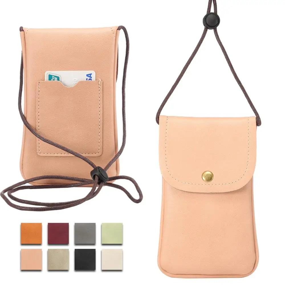 PU Leather Vertical Cellphone Pouch Bag with Shoulder Strap for Apple iPhone Samsung Galaxy and Other Smartphone Cases black | Мобильные