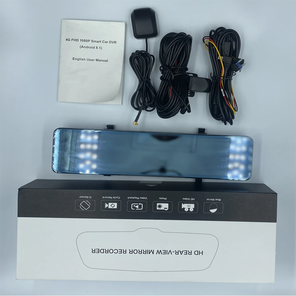 2020 Новый 4G Android 8 1 зеркало заднего вида видеорегистратор тройной экран 1080P ADAS Wifi