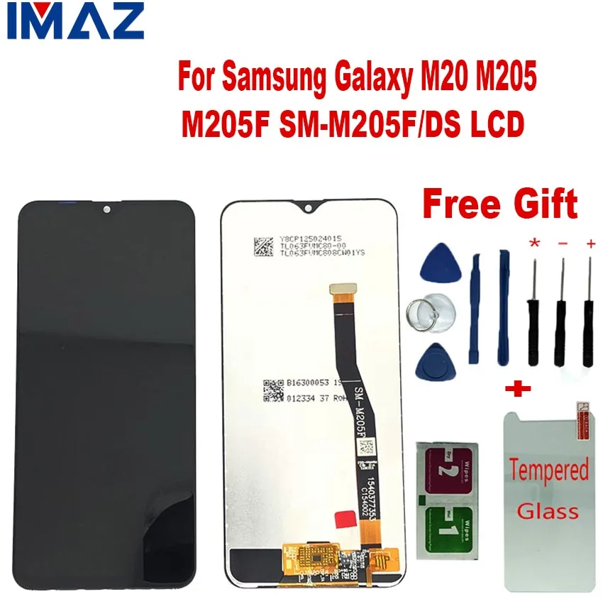 

IMAZ Original 6.3"For Samsung Galaxy M20 2019 SM-M205 M205F M205G/DS LCD Display Touch Screen Digitizer Assembly Replace M20 Lcd