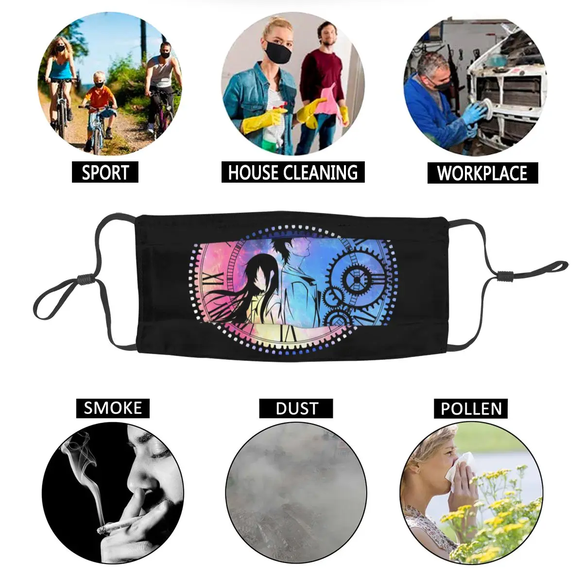

Graphic Print Steins;Gate Loving 3D Print Mask Amazing Anti Bacterial