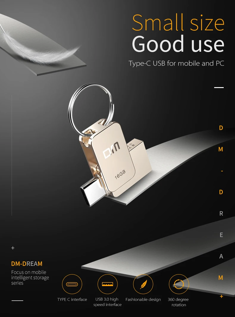 DM PD059 USB3.0 флеш-накопитель type-C металлический флеш-накопитель OTG USB-C Мини U диск смартфон память Мини Usb карта 2в1 16 ГБ 32 ГБ 64 г