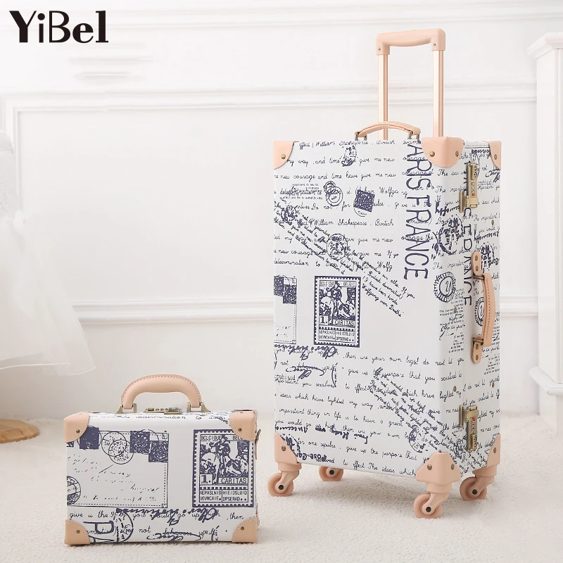 

Retro Carry On Luggage Case Set With Mute Spinner Wheels 20 Inch Hardside Hardshell Compliant Suitcase Lock Cover