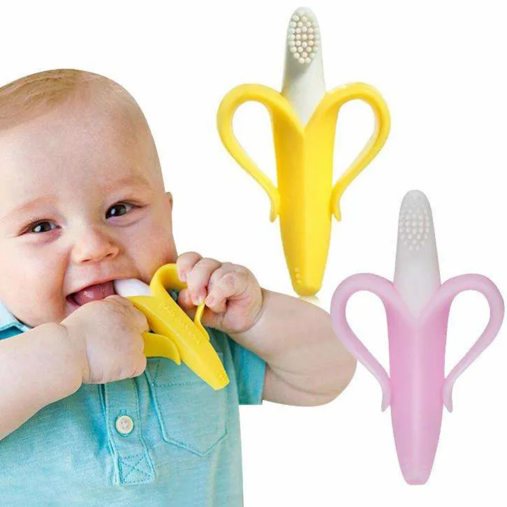 Горячая Распродажа детская силиконовая учебная зубная щетка безопасная