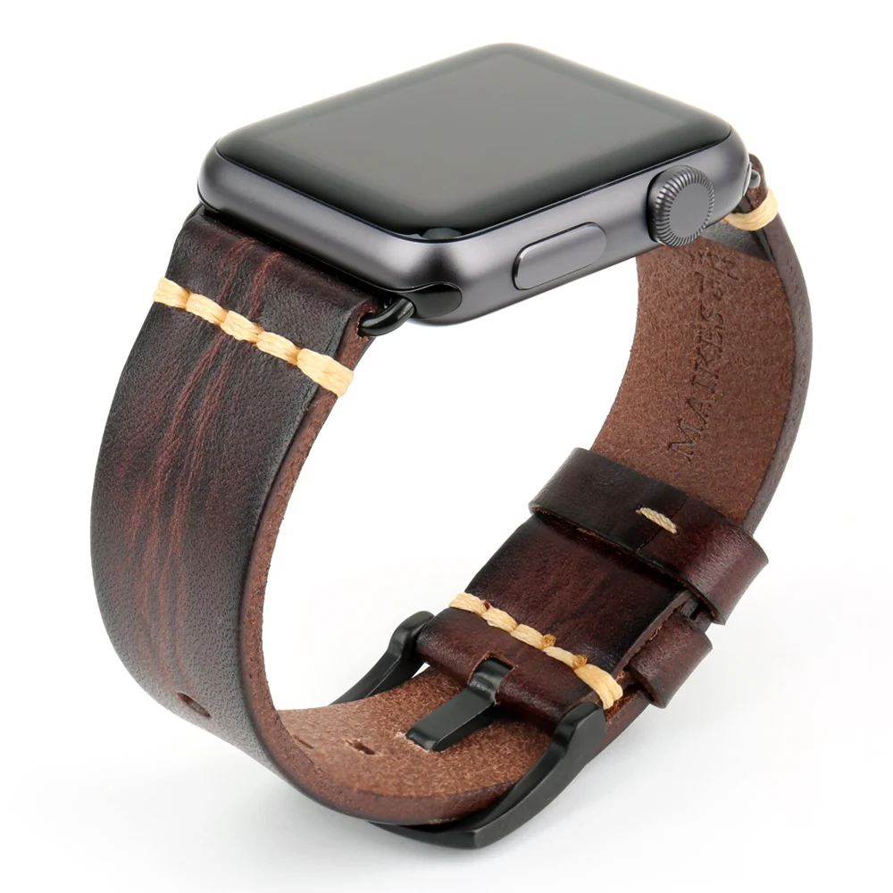 Handmade Italian Cow Leather Strap For Apple Watch 49mm 45mm 41mm 44mm 40mm 42mm 38mm Series 8 7 SE 6 5 4 3 2 iWatch Watchbands