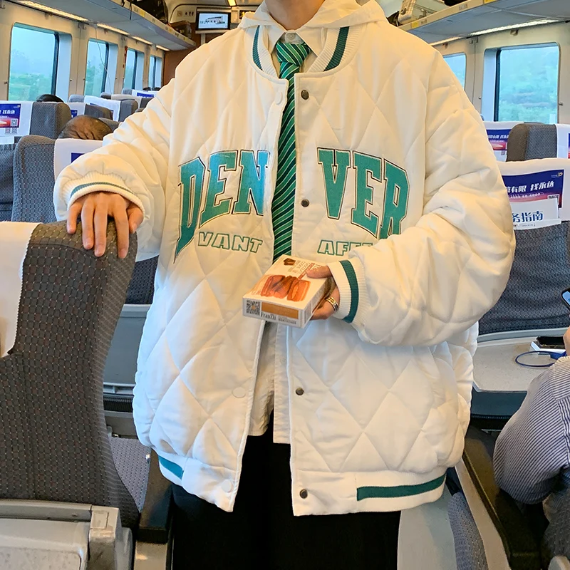 

Winter Boyfriend Style Tomboy Thick Warm Streetwear Letterman Embroidery Woman Baseball Stadium Jacket Unisex Man Bomber Varsity