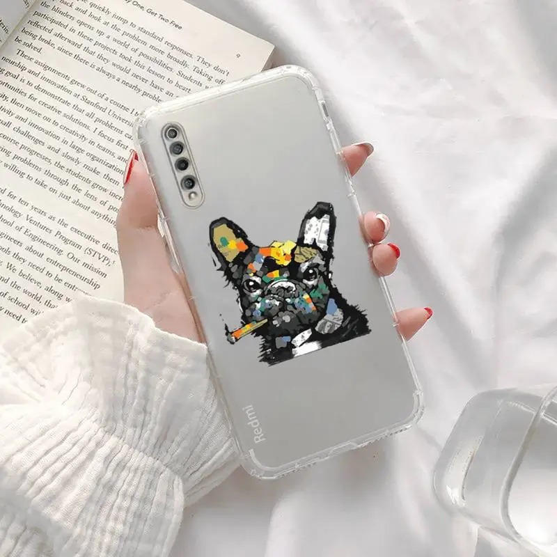 

Pug Dog French Bulldog Phone Case Transparent for xiaomi Redmi note cc K 30 10 20 8 9 8 S E T X PRO