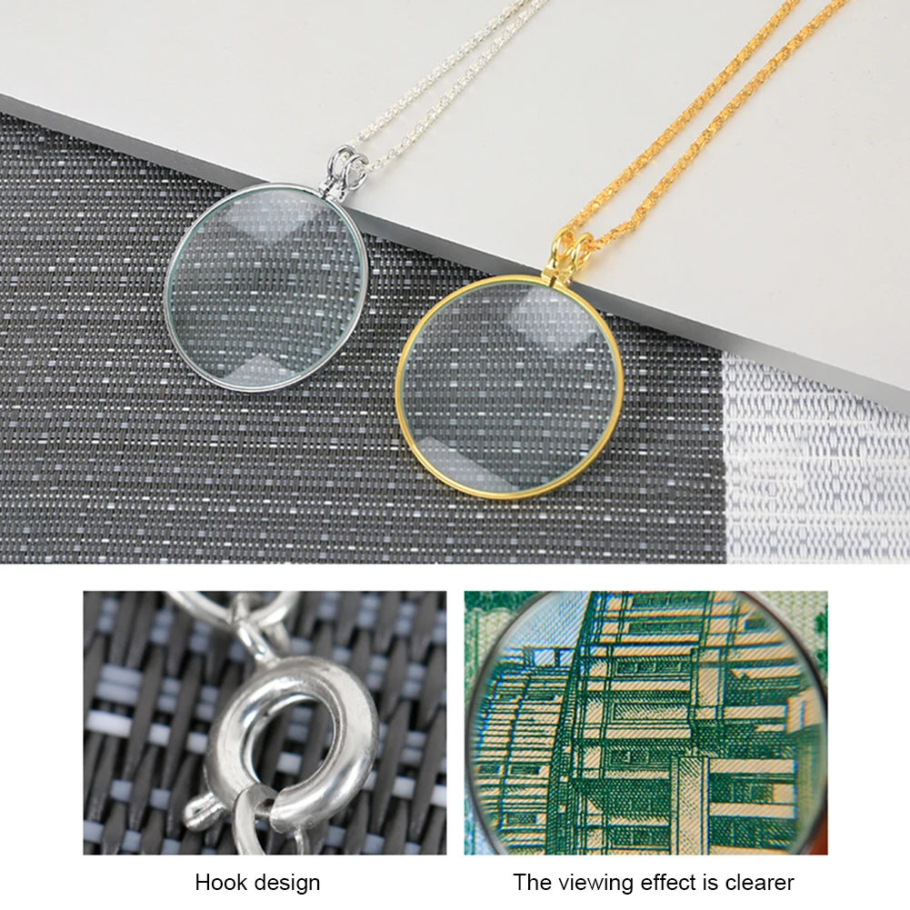 Декоративный Монокль ожерелье с 5-кратной лупой кулон увеличительным стеклом