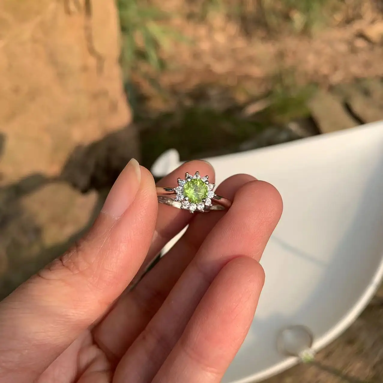 Натуральное женское кольцо olivine женский подарок | Украшения и аксессуары