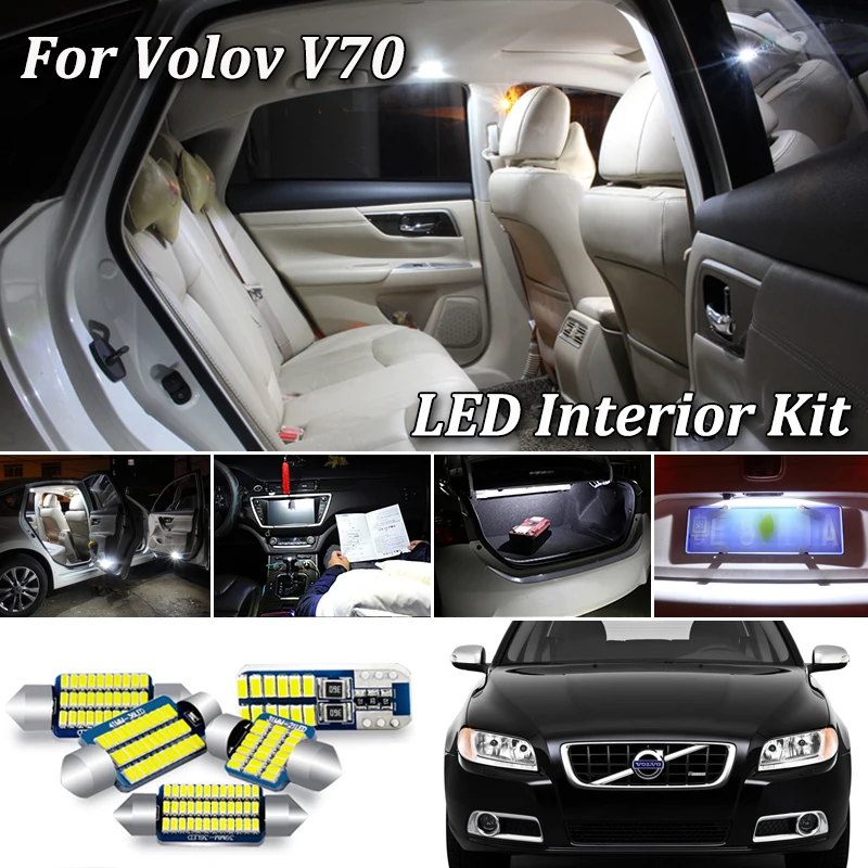 100% белый безотказный Canbus для Volvo V70 автомобильная светодиодная лампа номерного