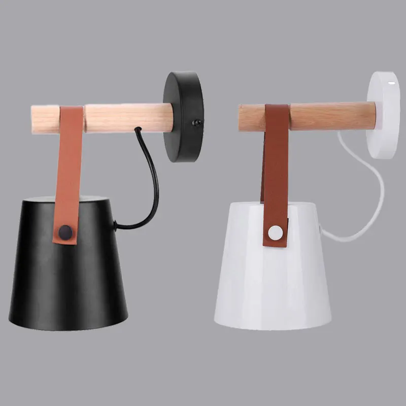 Скандинавский современный простой светодиодный E27 кожаный ремень Подвесной