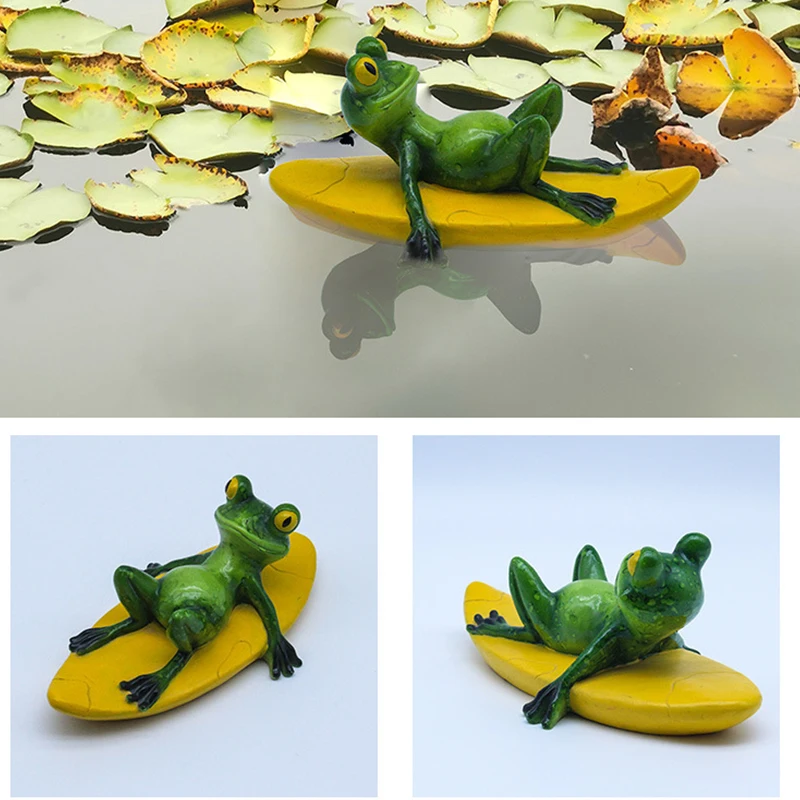 Floating Frog Decoration Figurines Resin Crafts Decorative Ornaments Animal Statue Figure for Home Garden Pool Pond Christmas G
