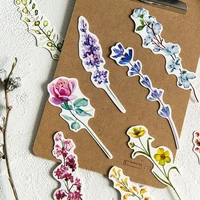 30 pcsset beautiful plants flowers bookmarks message cards book notes paper page holder for books school office supplies statio