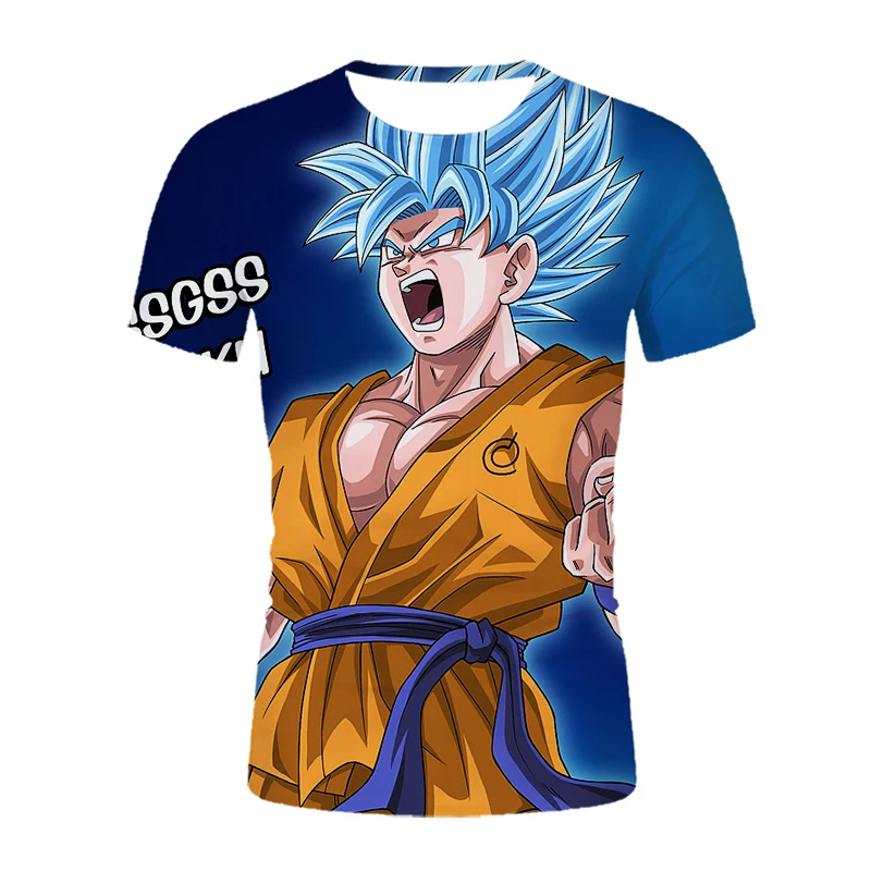 

2021 T-Shirt White Hair Youth Design Animation Children's Dragon Bead Short Sleeve Funny Design Cute T-Shirt Hot Recomm