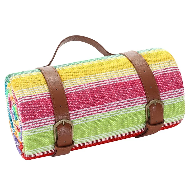 

Picnic Blanket Picnic Mat Portable Foldable With Carry Strap Outdoor Camping, For Hiking Or Kids Playground