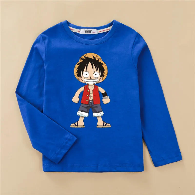 Один предмет новые футболки Луффи Футболка для маленьких мальчиков футболка с