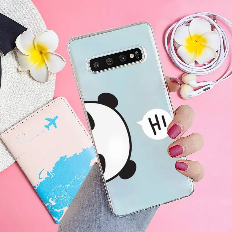 

Panda Cat Dinosaur Phone Case Transparent for samsung A 21s 50 71 S 8 9 20 20fe note 10 20 ultra plus