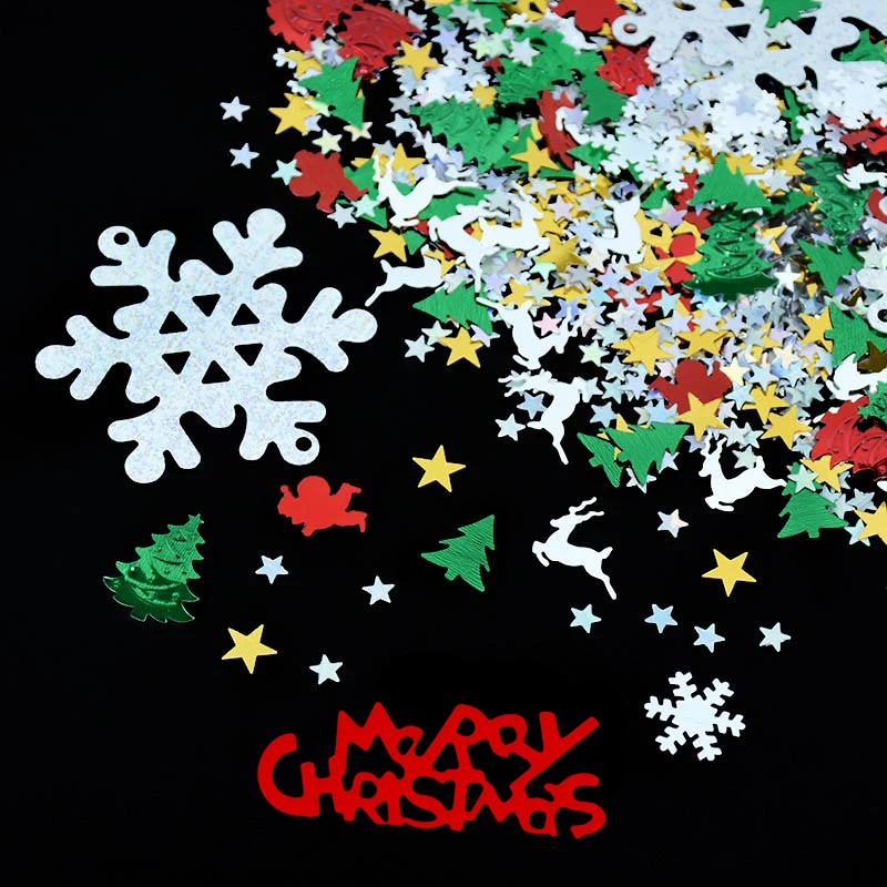 

15g Christmas Tree Snowflake Sequin Confetti Christmas Transparent Balls Confetti Filled Xmas Decor Wedding Birthday Supplies