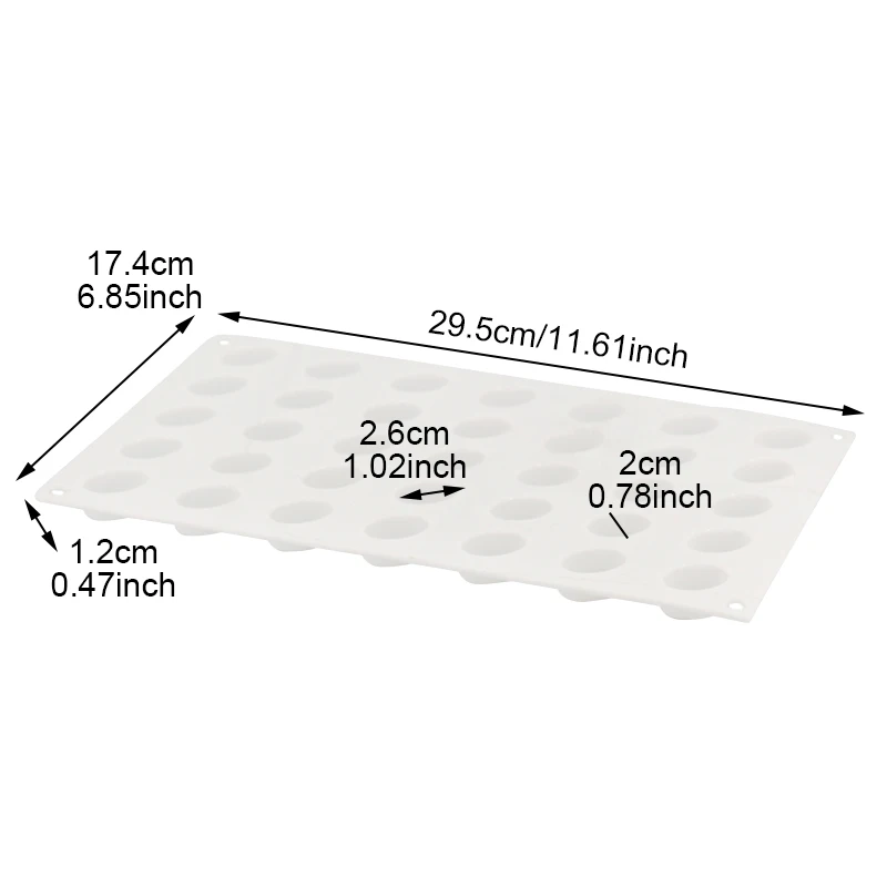 Силиконовая форма для торта 35 отверстий микро Овальный 5 шоколада Кондитерские