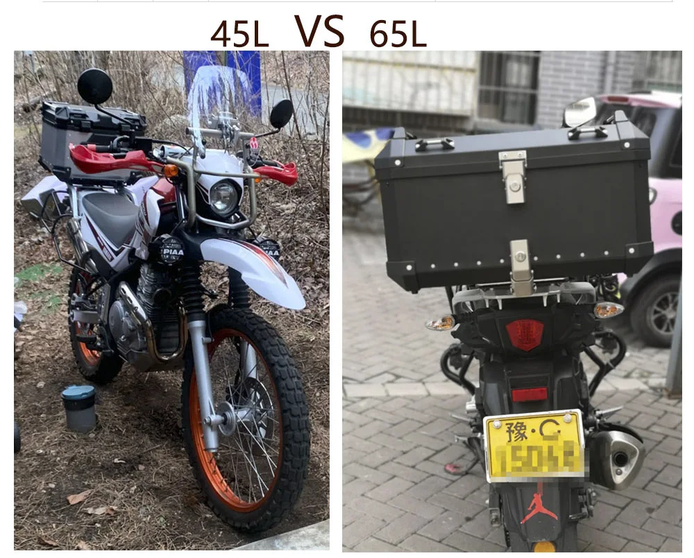 Алюминиевый задний ящик для инструментов мотоцикла 45/55/65L багажник детской двери