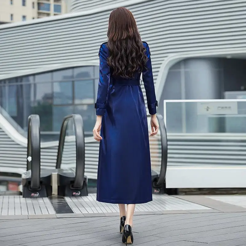 Тренчкот женский демисезонный с отложным воротником модная длинная