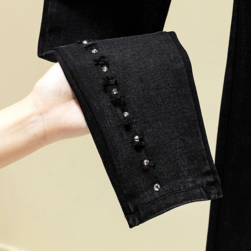 

New 2021 Vintage High Waist Jeans Stretch Full Length Pants Spring Autumn Skinny Pencil Denim Pants Female Jeans Trousers