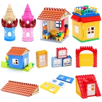 large particles assembling accessories set big building blocks diy toys creativity compatible with duplo roof house building