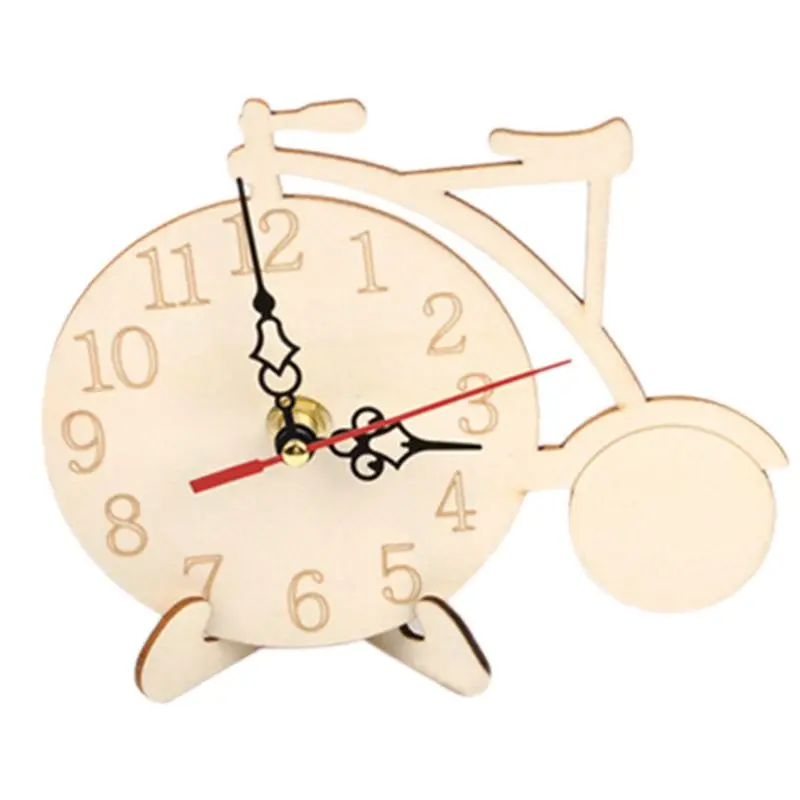 Модель часов дерево белый цвет дети сделай сам ручная роспись окраска снежинка