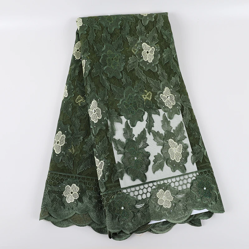 Лучшие продажи Африканский тюль кружева ткани с камнями 2019 Вышивка высокое