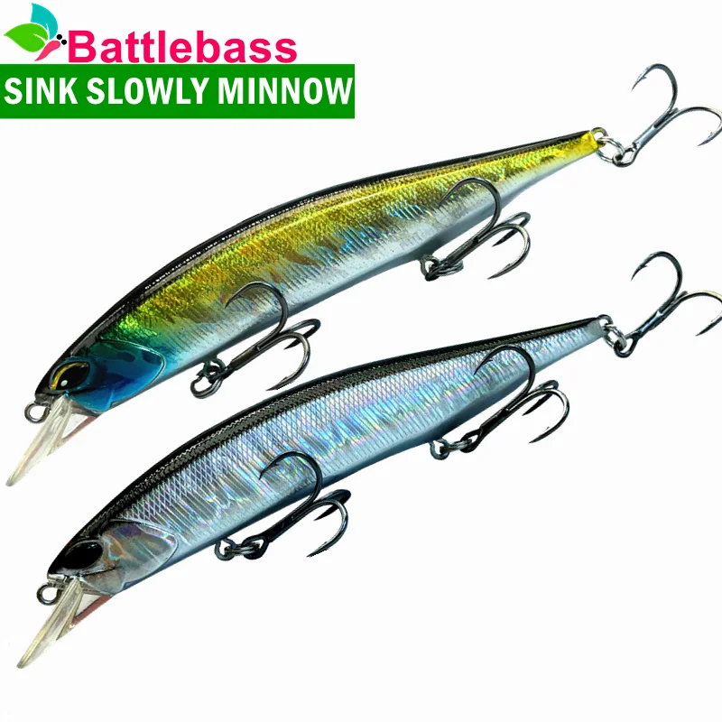 

BATTLEBASS 2020 NEW Metal spoon Minnow Fishing Lures 135mm 19.7g Slience Sinking High Quality Hard Baits good Action Wobblers