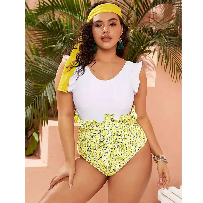 

Sexy One-piece Large Size Swimwear 2021With Push Up Women Plus Size Swimsuit Closed Body Female Bathing Suit For Pool Beach Wear