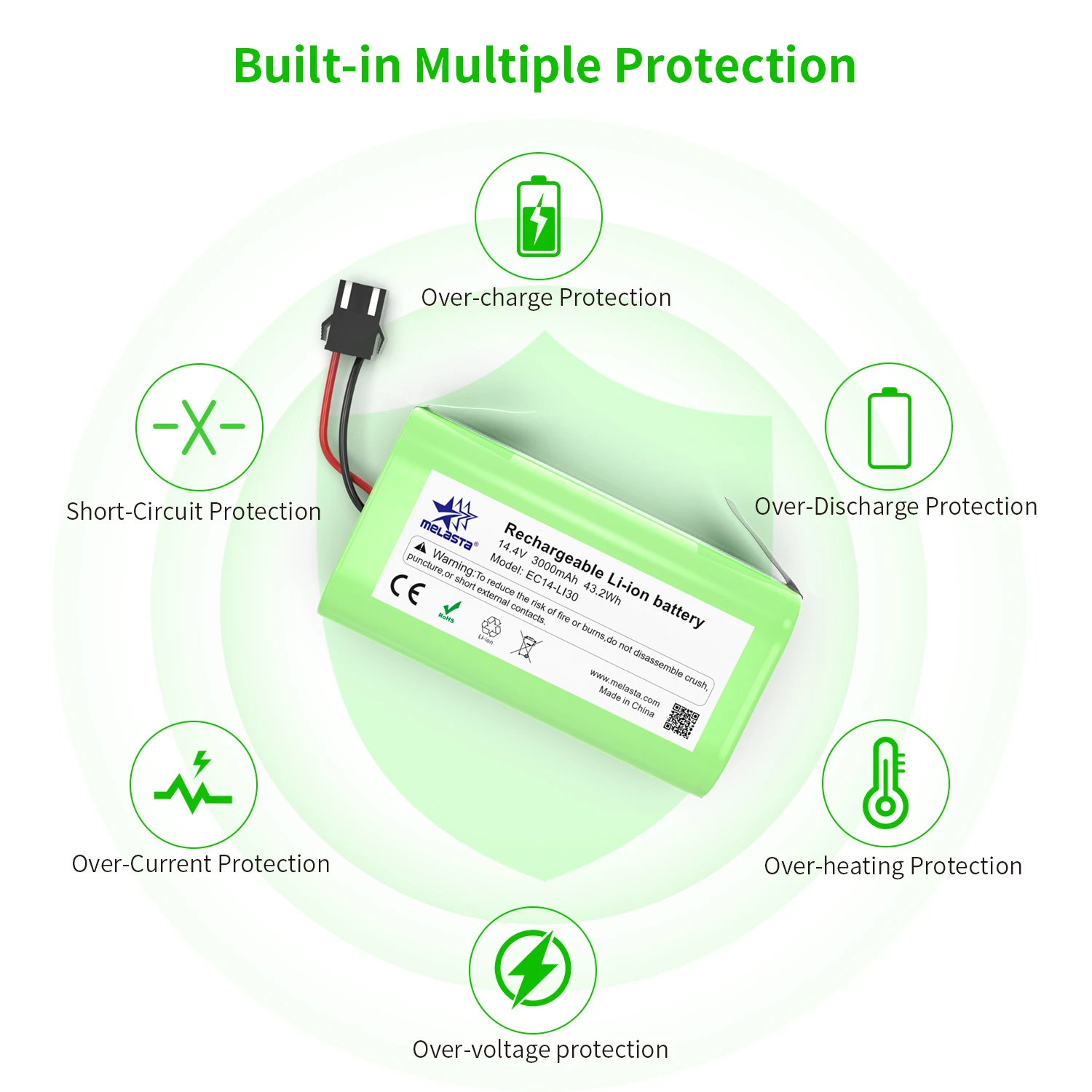 Melasta 14 4 v 3000mAh литий-ионная аккумуляторная батарея Для Ecovacs Deebot N79S DN622 Eufy RoboVac 11 11S Conga