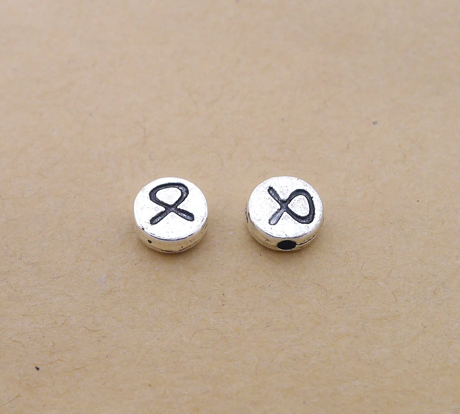 

Jewelry making small hole beads spacer 30pcs 7x7mm antique silver color Ribbon small hole beads spacer