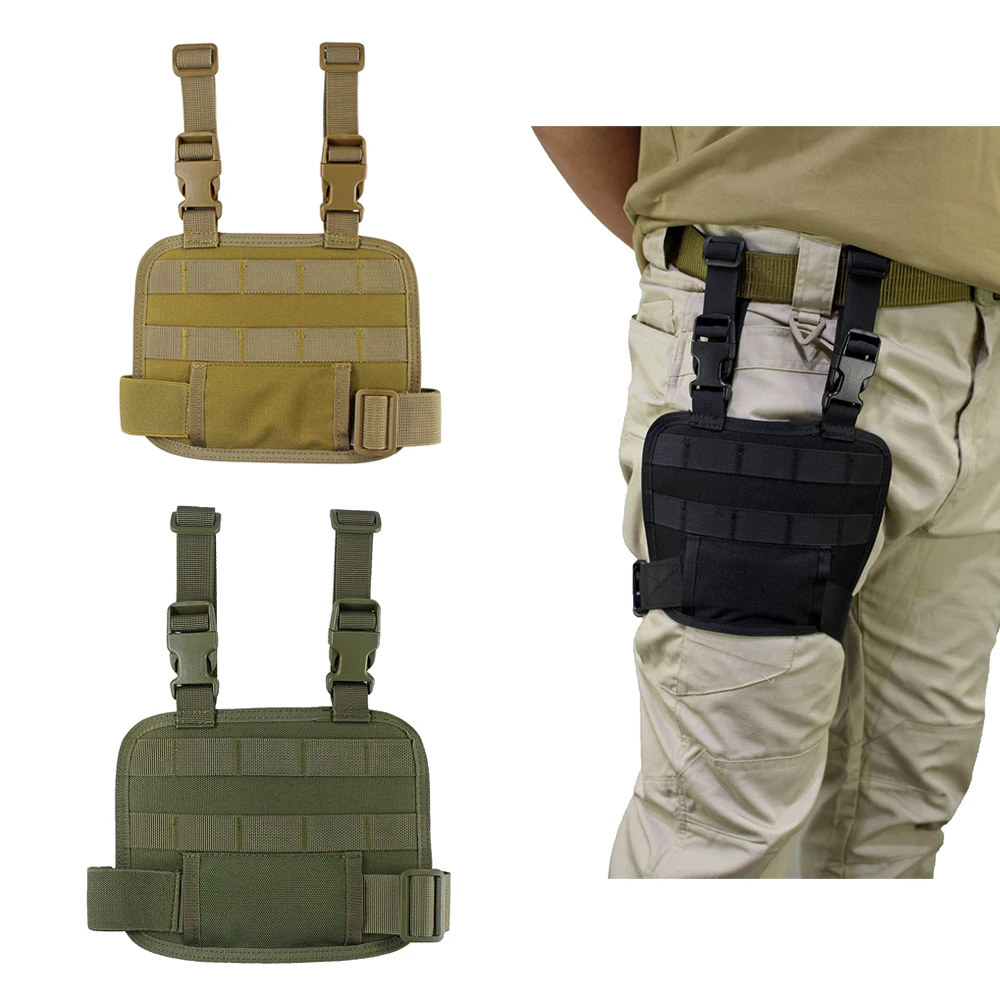 Tactical Drop Leg Platform Thigh MOLLE Rig for Hunting Paintball Airsoft Holster Platform with Adjustable Belt & Thigh Straps