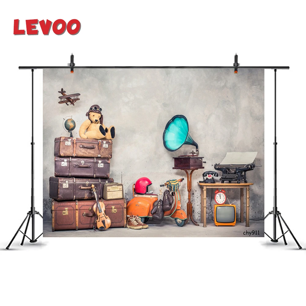 Фон LEVOO в ретро стиле винтажная сумка игрушка медведь фонограф фон для детского