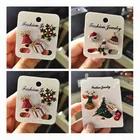 3 шт.компл., рождественские броши, модные вечерние ювелирные изделия, подарки, снежинка, Рождественская елка, лося, носки для женщин и девочек, новогодние броши