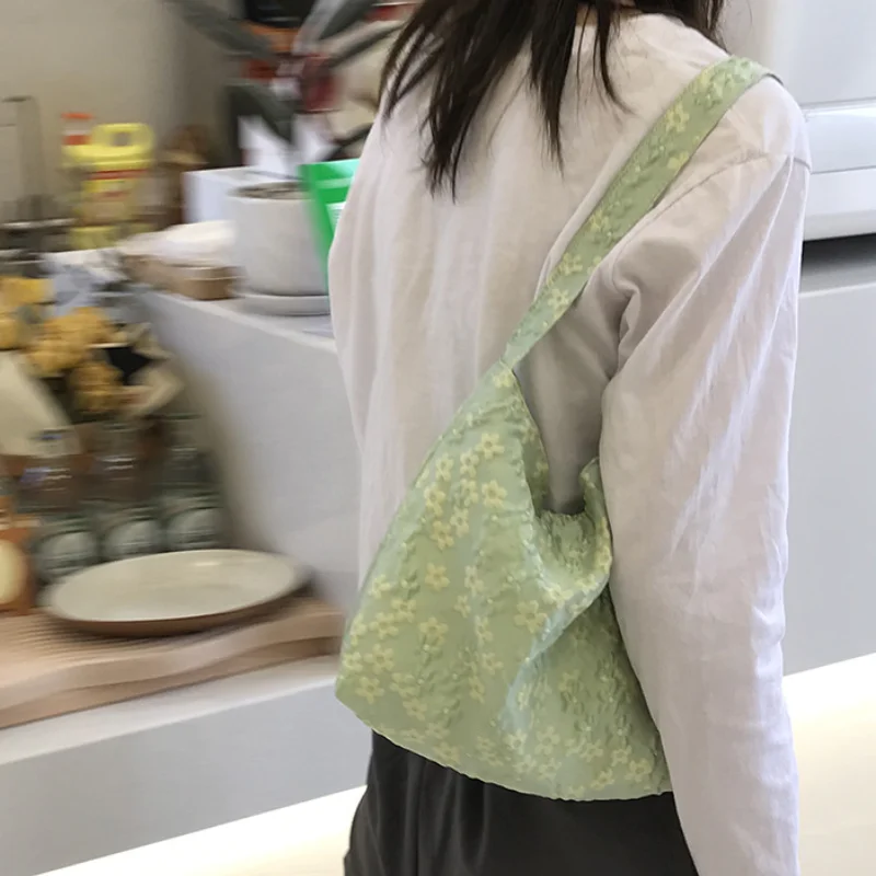 

Vintage Women's Shoulder Bag Jacquard Fabric Ladies Small Tote Purse Handbags Girl Underarm Bags Female Retro Flower Shopper Bag