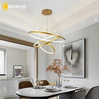led modern hanging pendant lights for dining room living roomwhitegoldblack circle rings luster lamp fixture home indoor lamps
