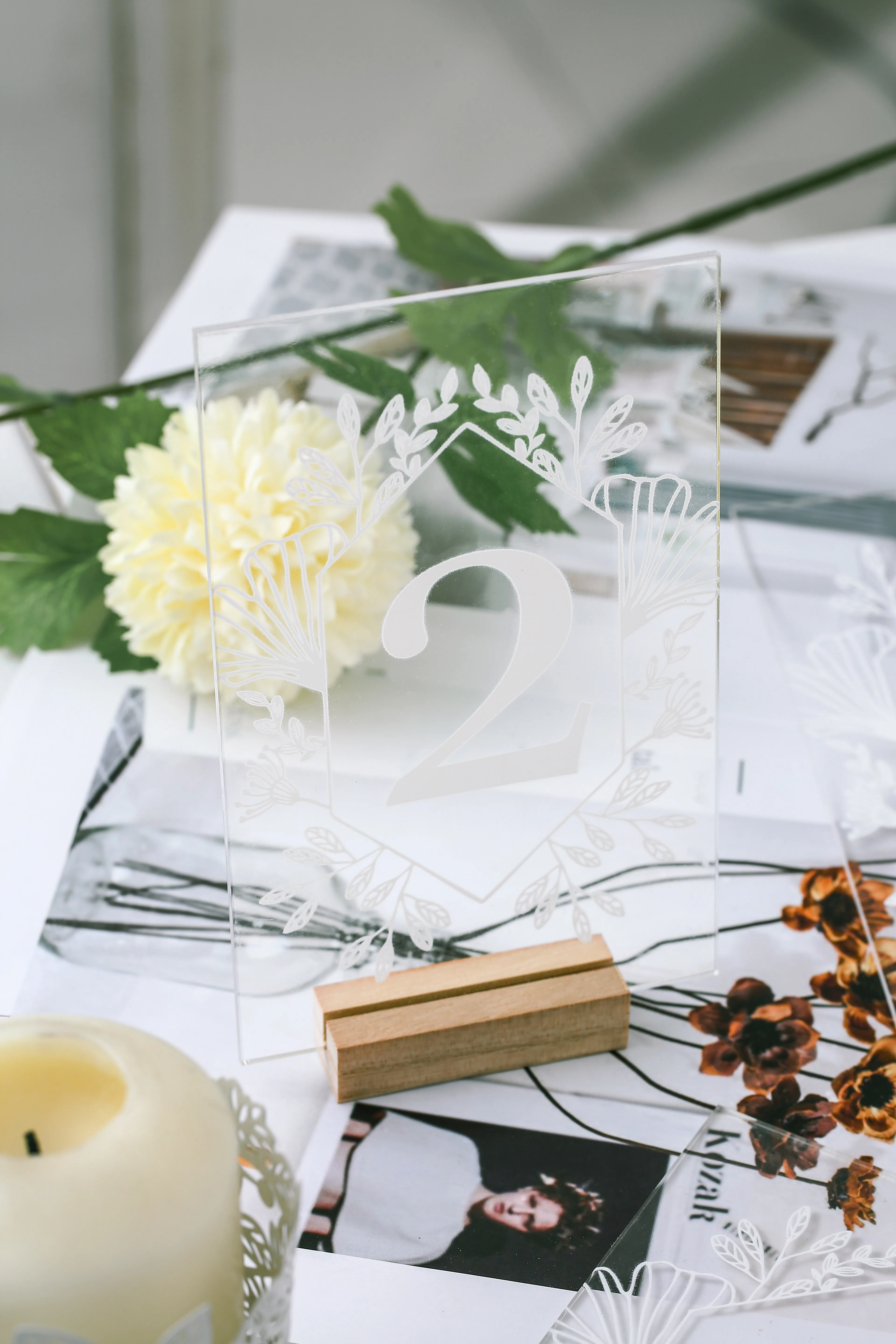 Пользовательский Прозрачный Акриловый дневной знак венок неподключенный