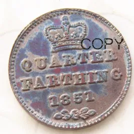 1851 Великобритания/Ceylon Victoria Quarter Farthing копии монет
