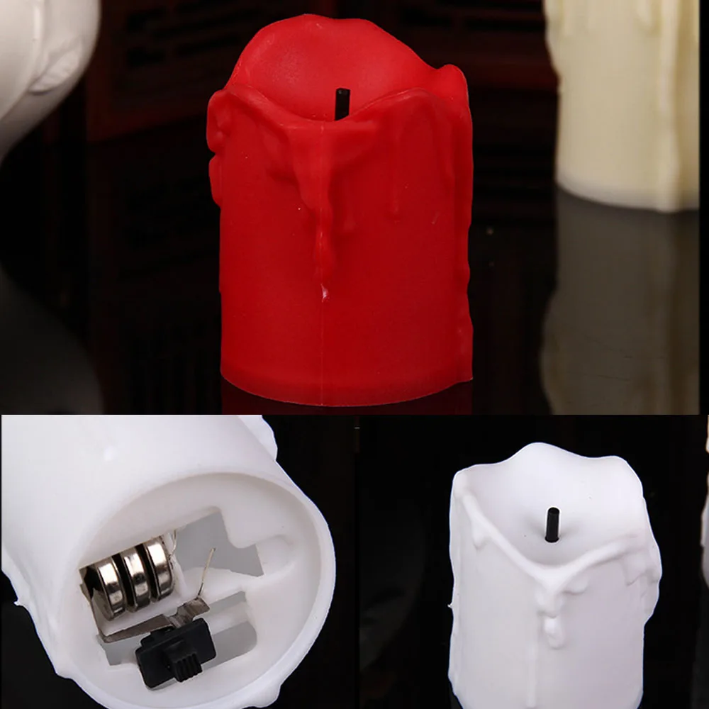 6PCS Electronic Candles Black core Flickering LED Tea Light Battery Operated Night Lamp Flameless Christmas Wedding Party Decors | Дом и сад