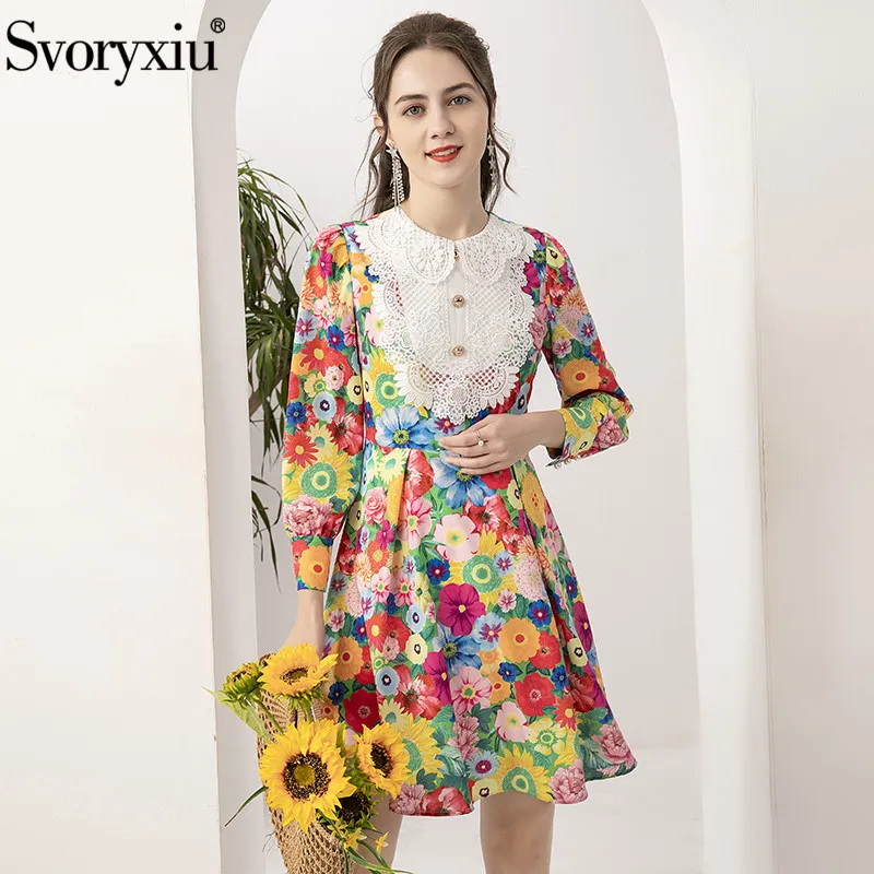 Svoryxiu дизайнерские элегантное весеннее/летнее платье Детское с цветочным