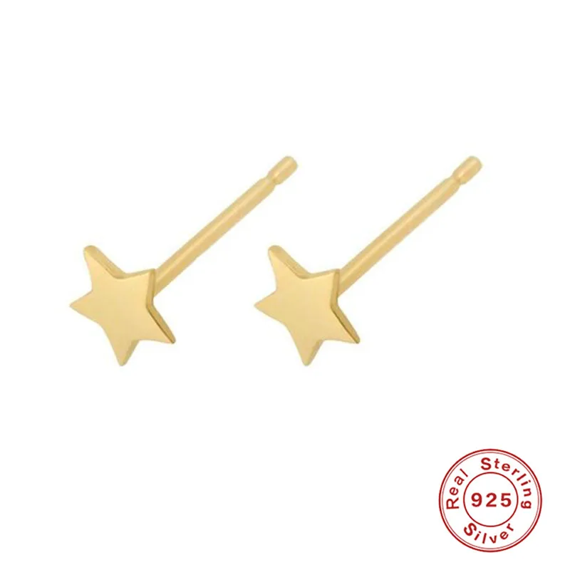 925 Sterling Silver Earrings For Women Star Shape Girl Cartilage Ear Bone Female aretes R5 | Украшения и аксессуары