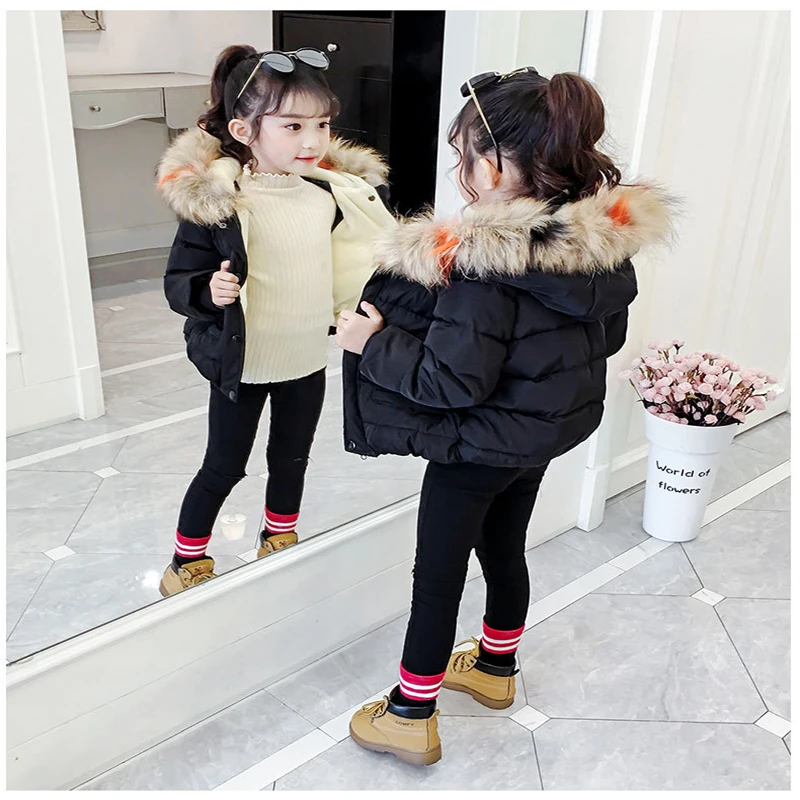 2019 New Winter Warm Jackets For Girls Coat Baby Clothes Jacket Kid Hooded Zipper Outerwear Parka Children | Детская одежда и